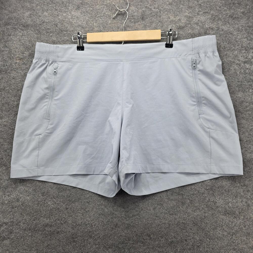Columbia PFG Shorts Mens 2XL Light Gray Zip Pockets Stretch Quick Dry Fishing